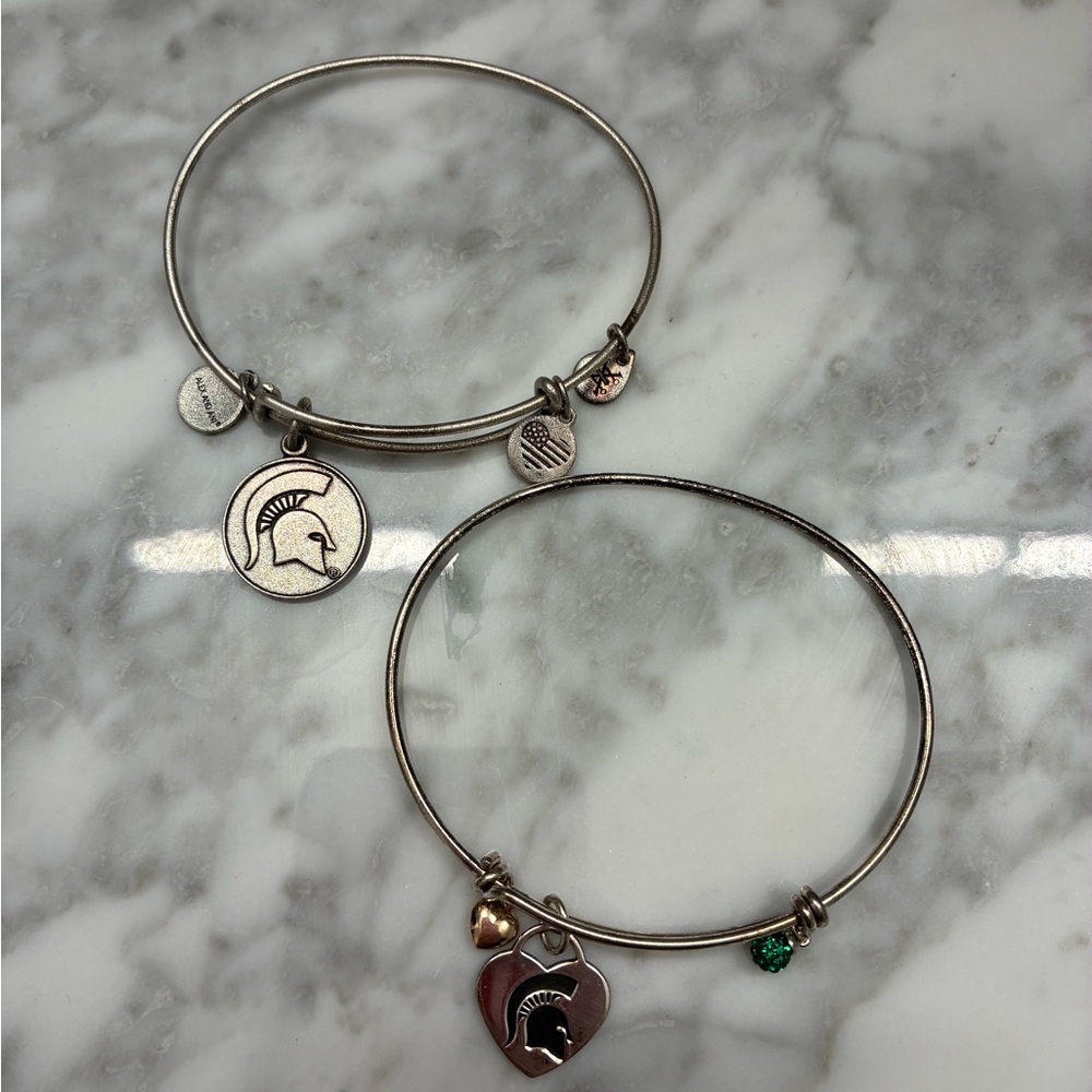 Alex and AniMichigan State University MSU Charm Bracelets with Heart & Spartan